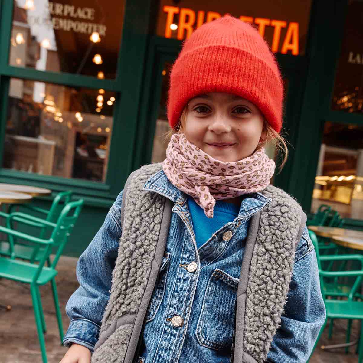 Musselin Halstuch Kinder - Leo/Pink Candy