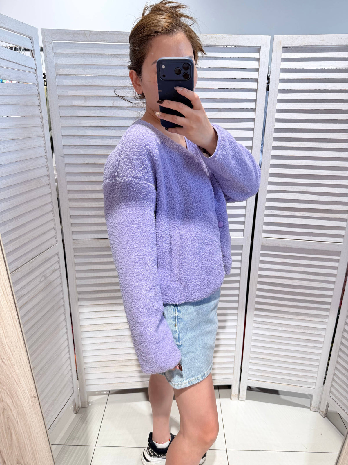 Teddjacke Good Vibes - flieder
