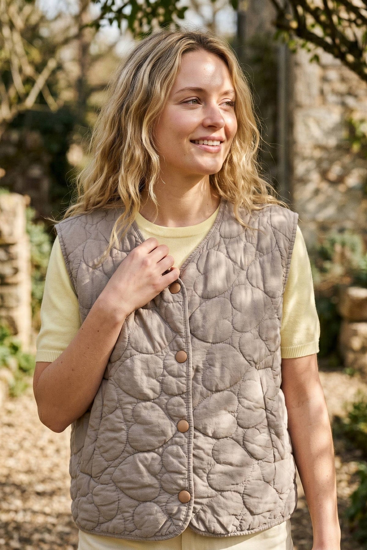 Gesteppte Weste - taupe