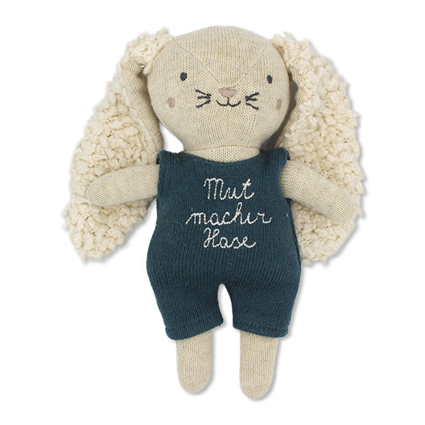 Mutmacher-Hase mit blauem Anzug, 16cm (ohne Rucksack)
