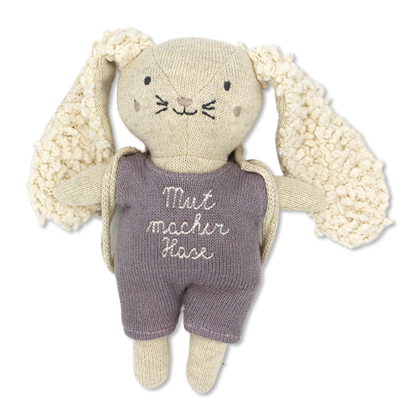 Mutmacher-Hase mit fliederfarbenem Anzug, 16cm (mit Rucksack)