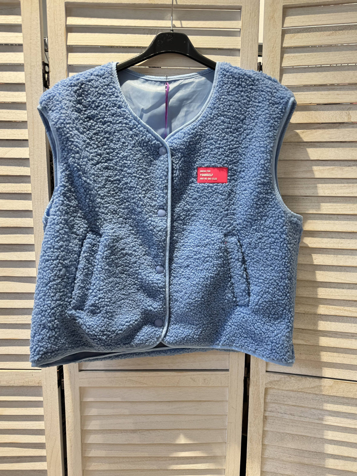 Teddy Fleece Veste - blau