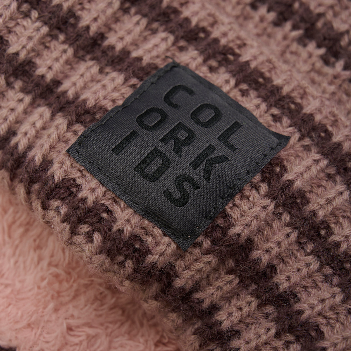 Strickmütze mit Fleece - dark rose