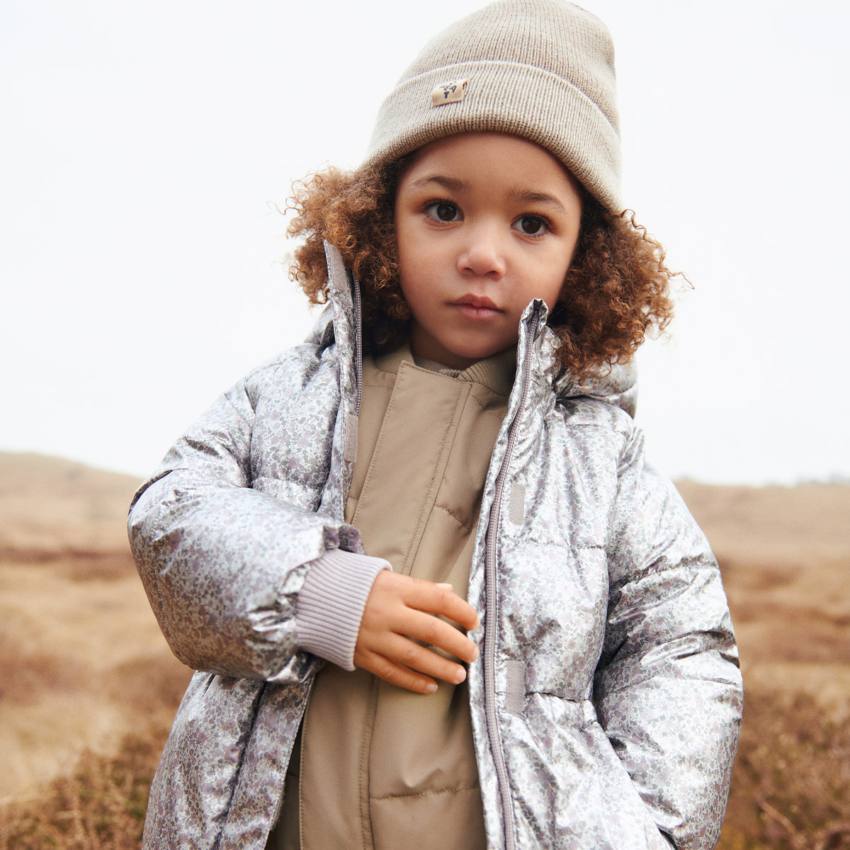 Beanie Omalas- Grey Camel Melange