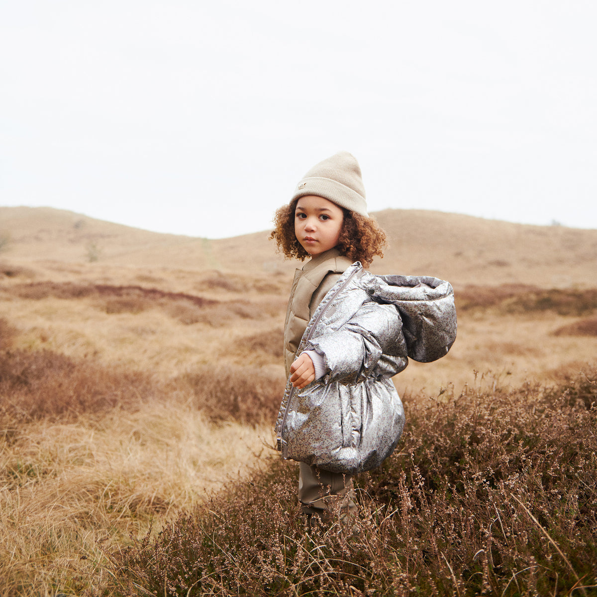 Beanie Omalas- Grey Camel Melange
