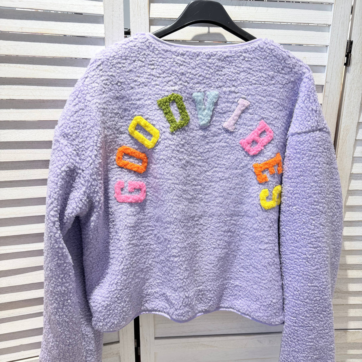 Teddjacke Good Vibes - flieder