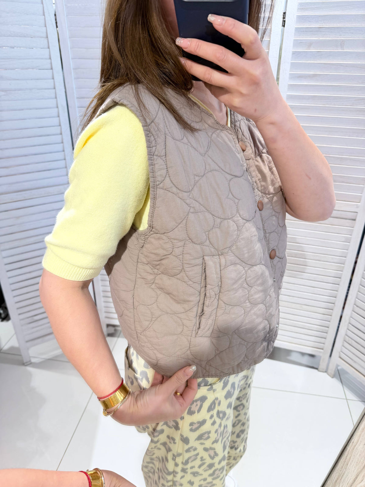 Gesteppte Weste - taupe