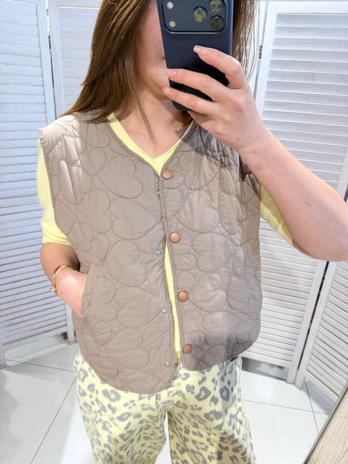 Gesteppte Weste - taupe