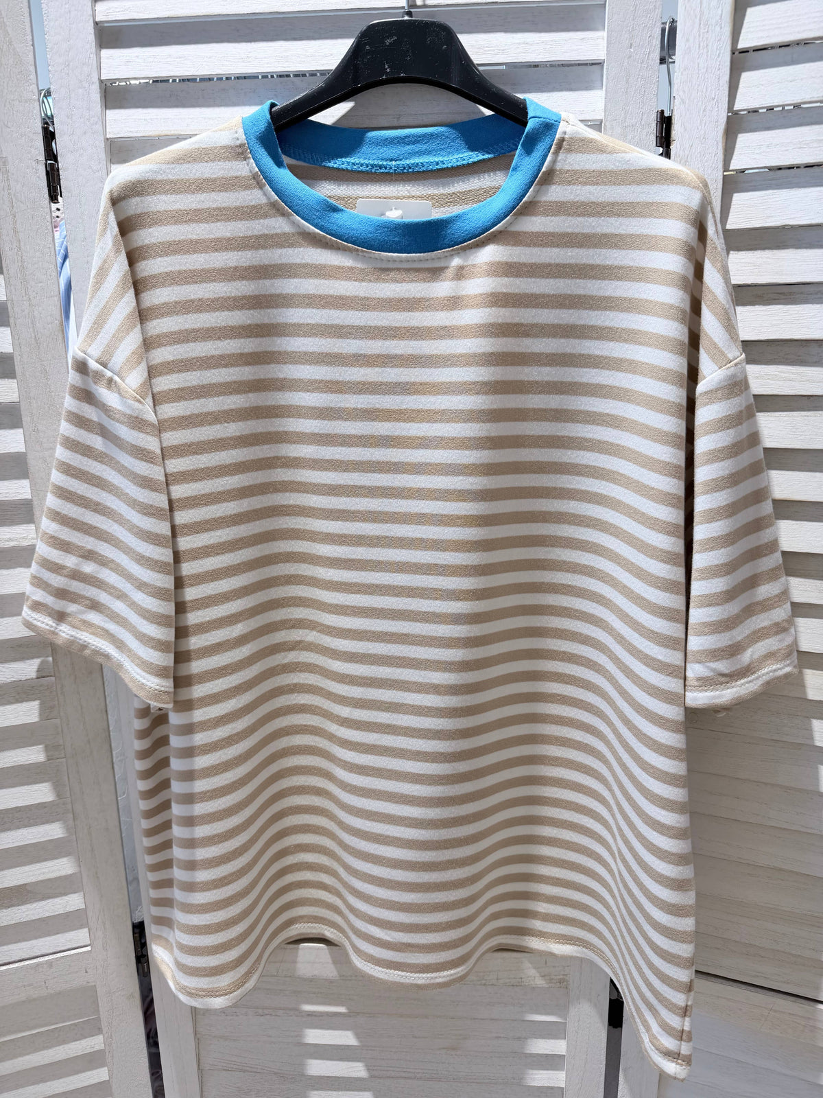 Gestreiftes T-Shirt Woman - beige/blau