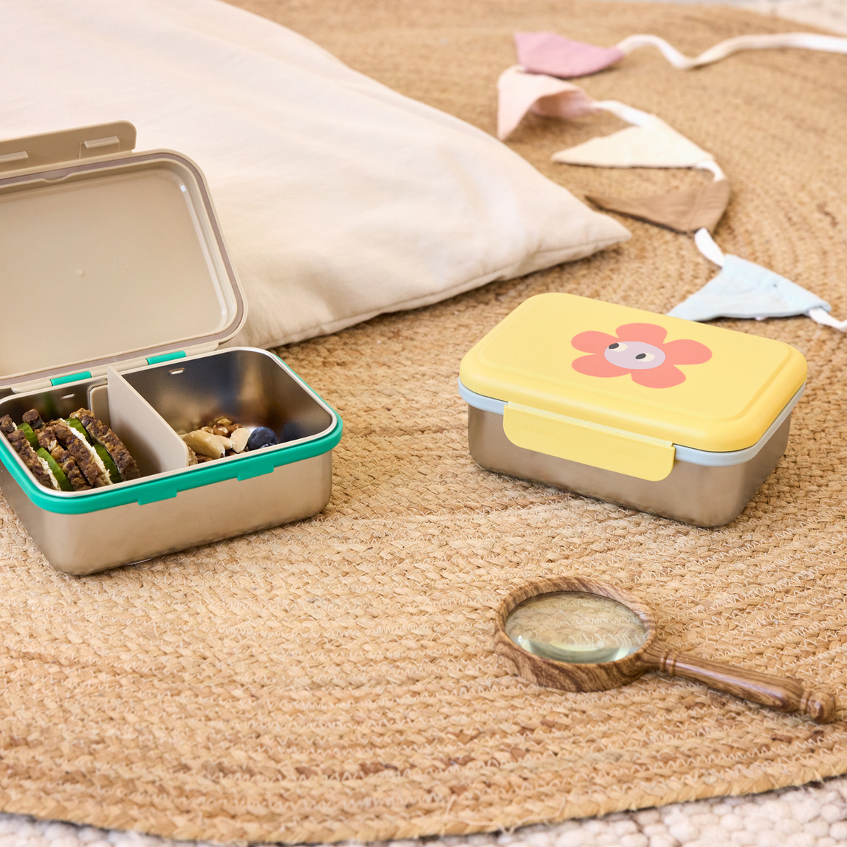 Edelstahl Znüni-Box - Happy Trails, Frosch