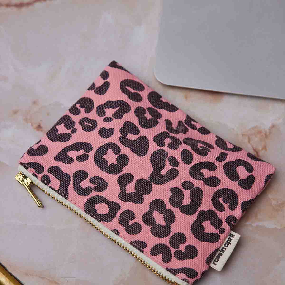 Baumwoll Portemonnaie - pink/leo