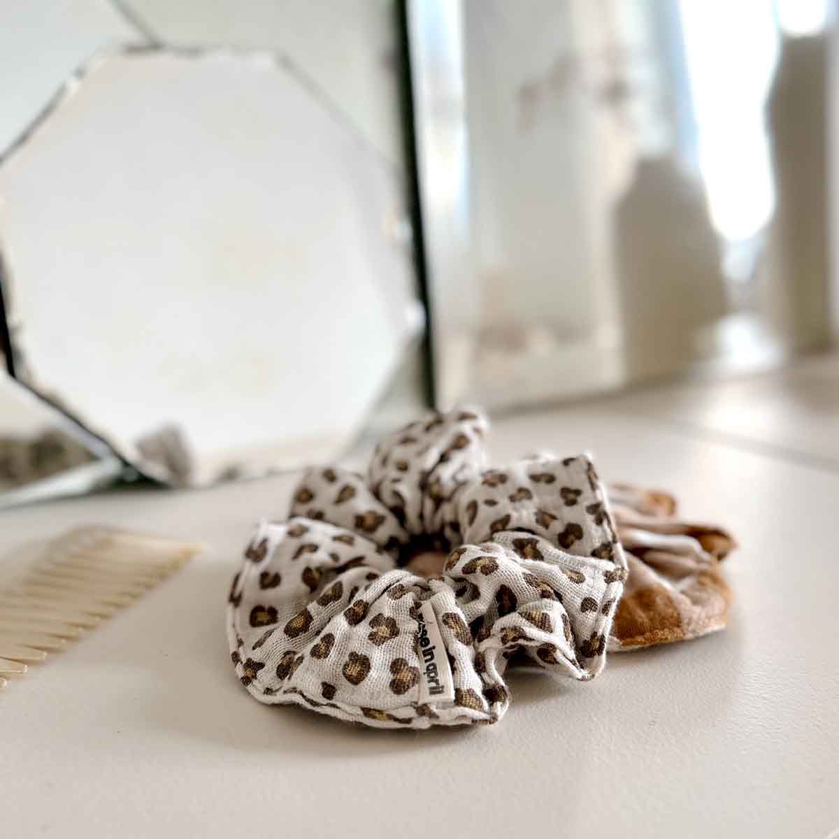 Haargummi Leo - beige/weiss