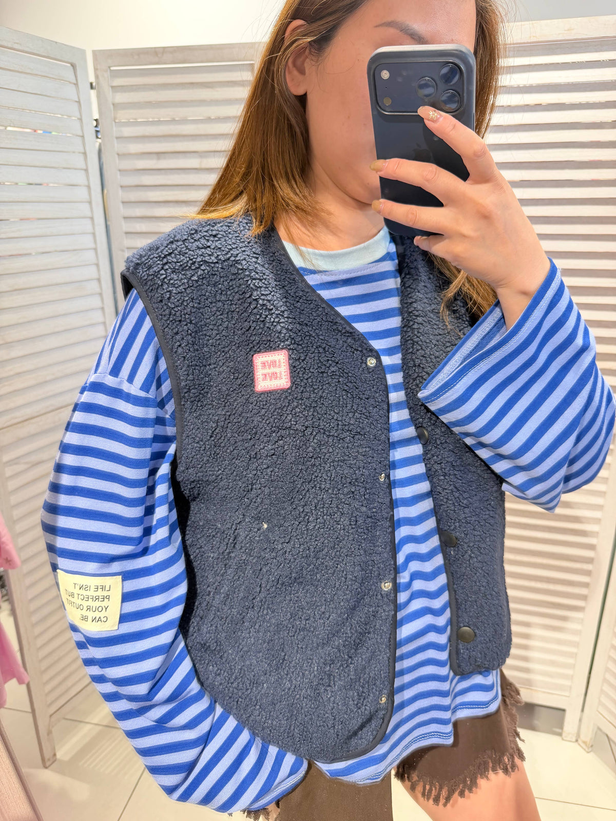 Teddyweste Woman - marineblau