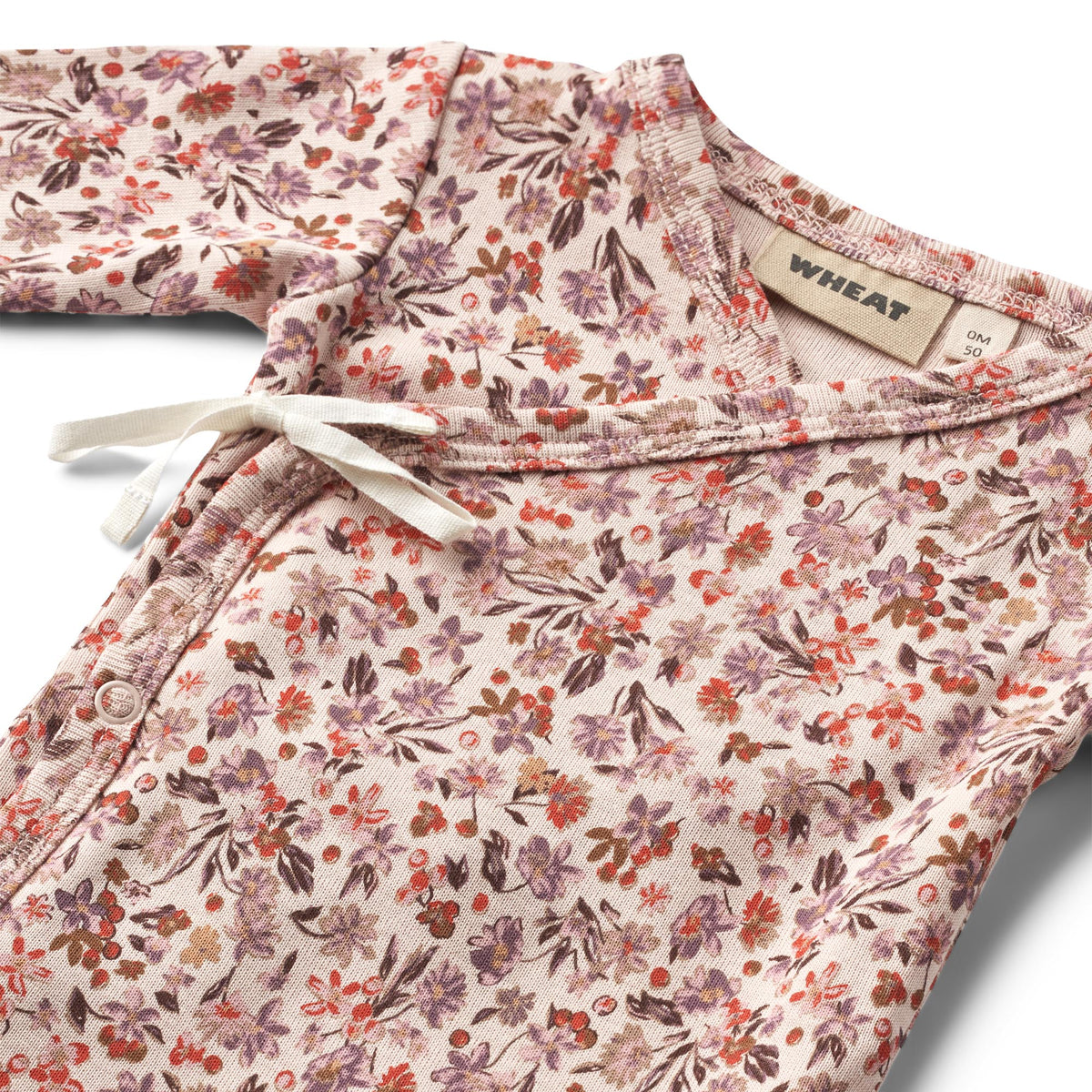 Wickelbody langarm Chia - pale rose flowers