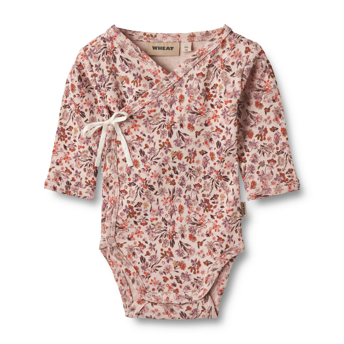 Wickelbody langarm Chia - pale rose flowers