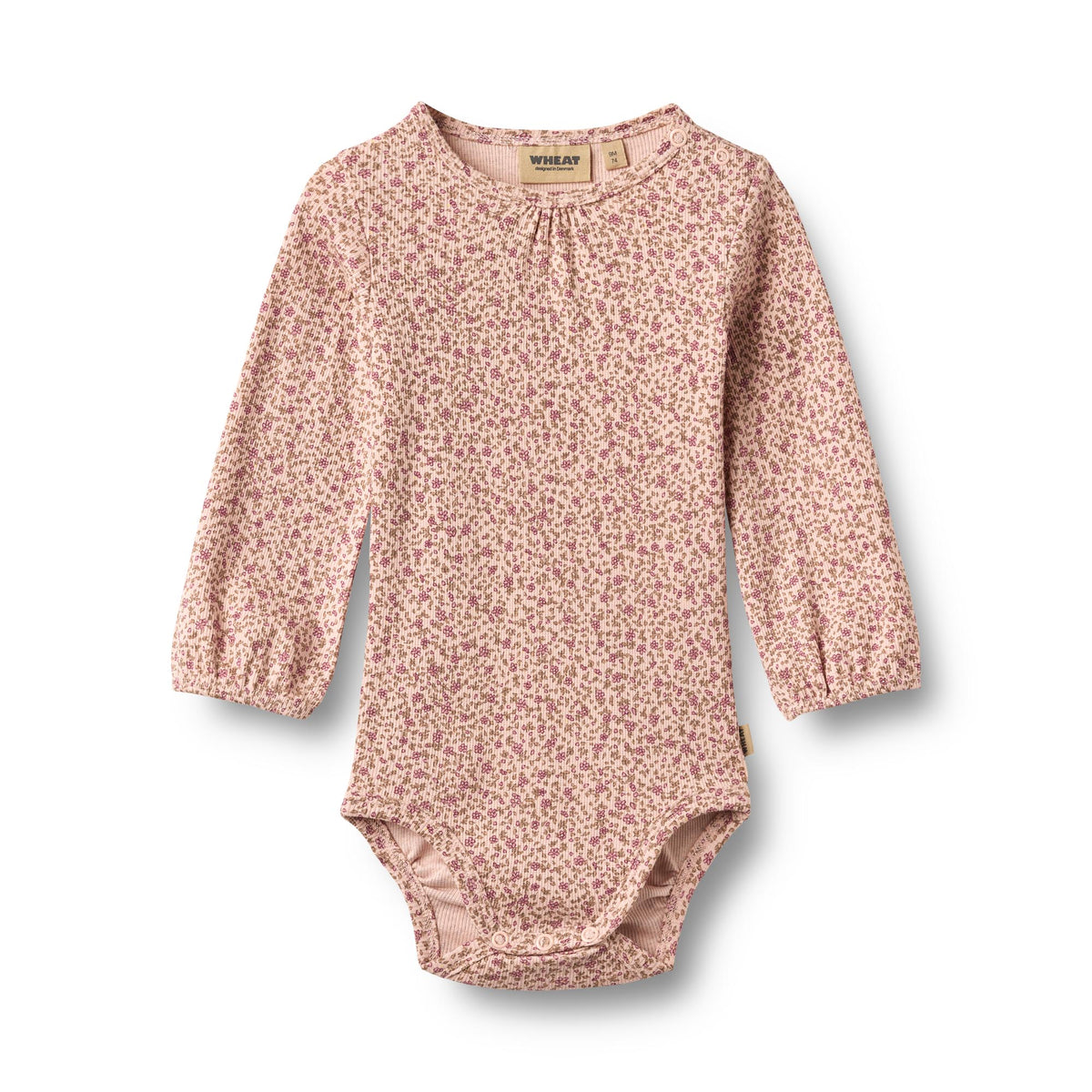 Langarm Body Elmine  - dime rose small flowers
