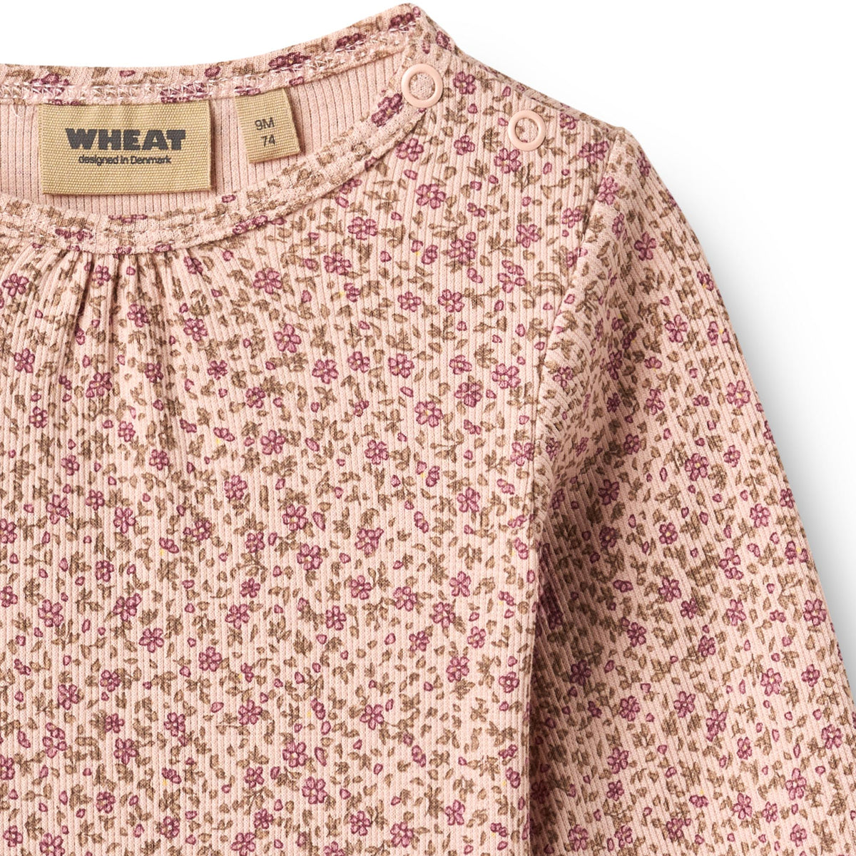 Langarm Body Elmine  - dime rose small flowers