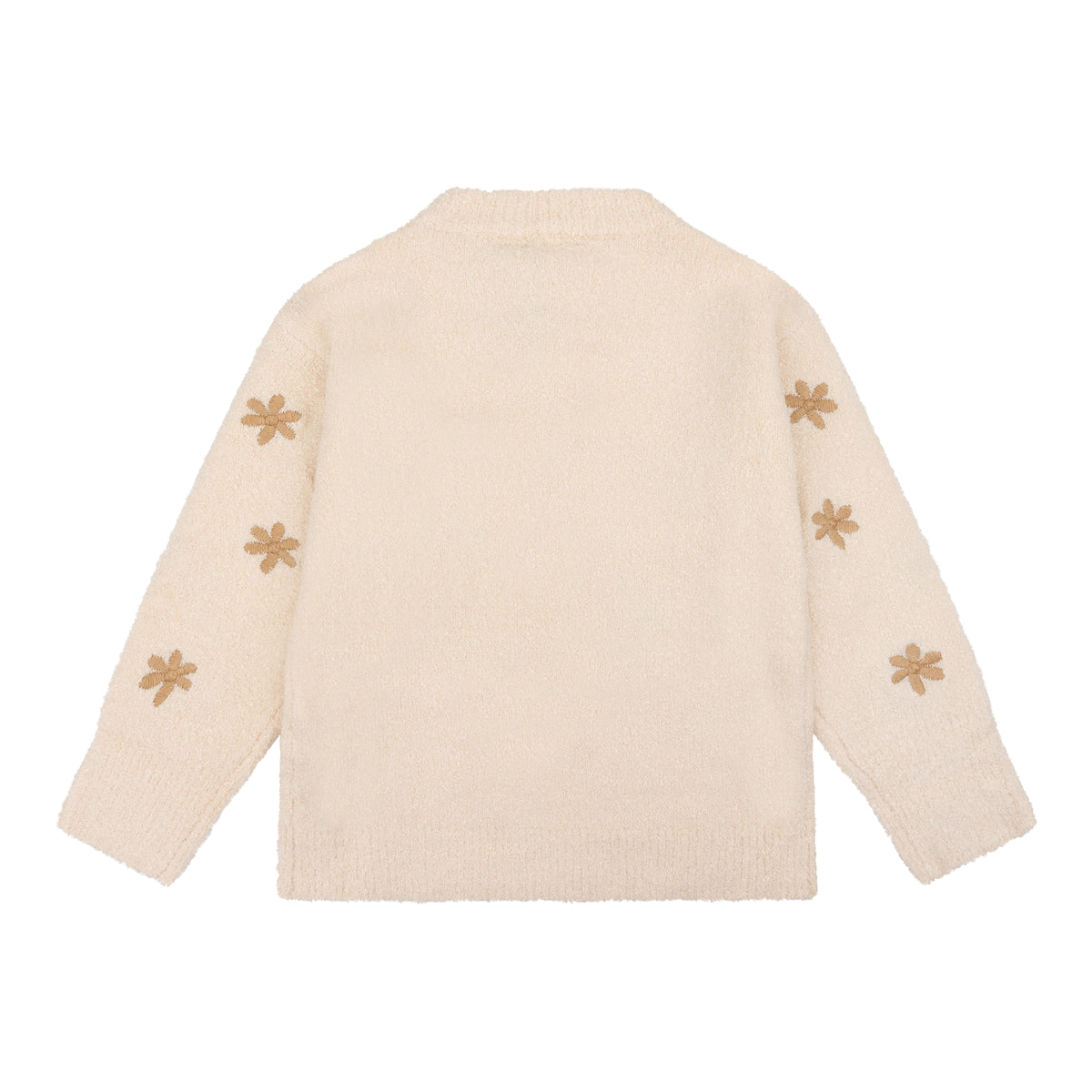 Strickpullover Blumen - beige