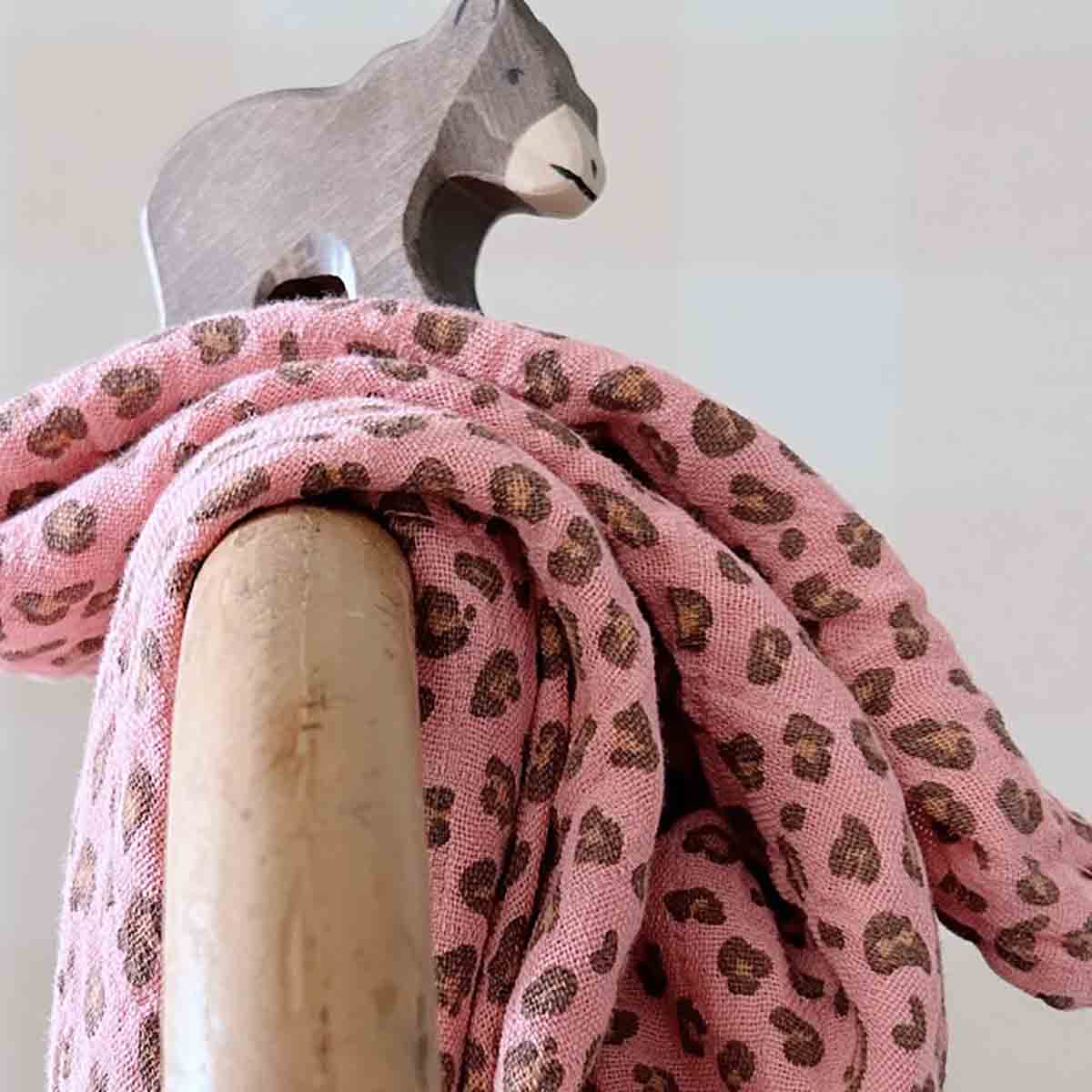 Musselin Halstuch Kinder - pink/leo