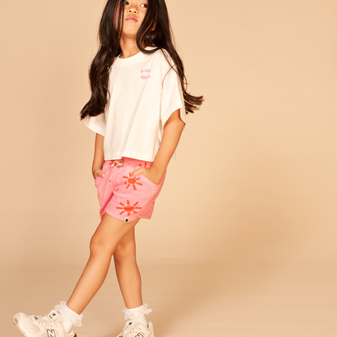 Frottee Short - Pink/Sonne