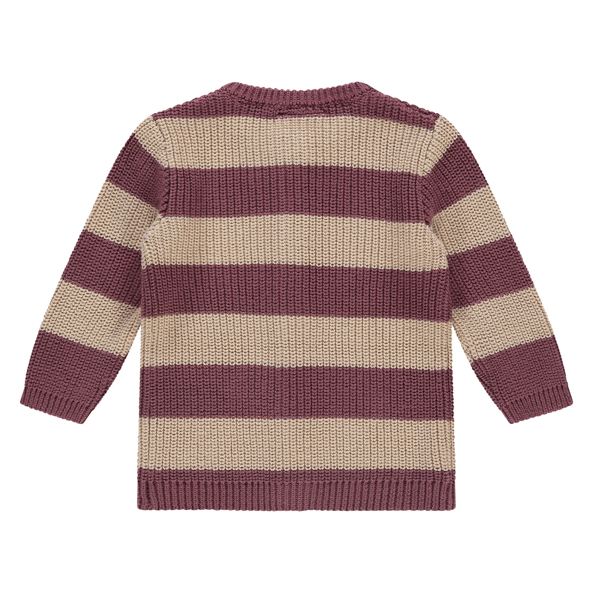 Babystrickjacke gestreift - burgundy