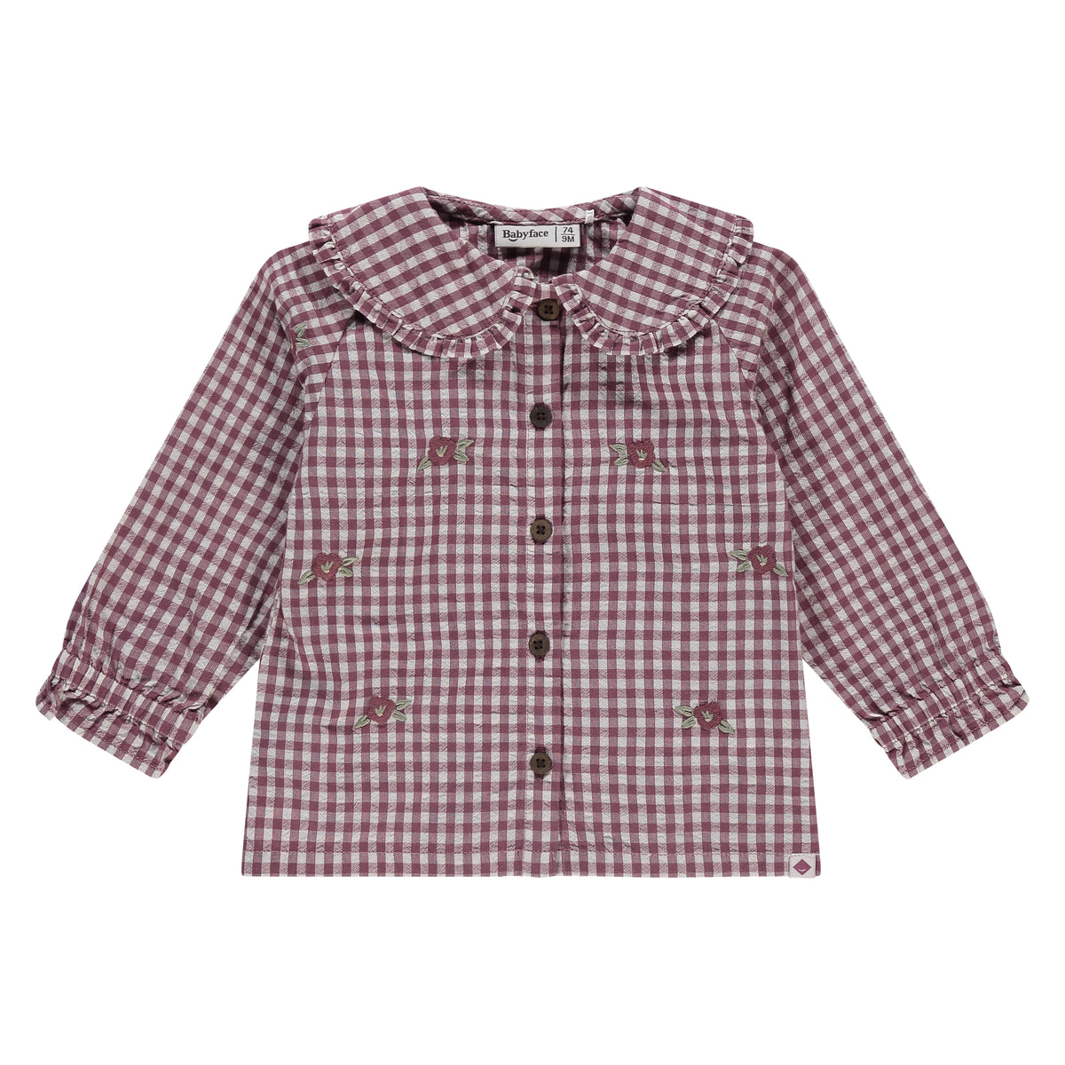 Baby Bluse mit Blumen - burgundy