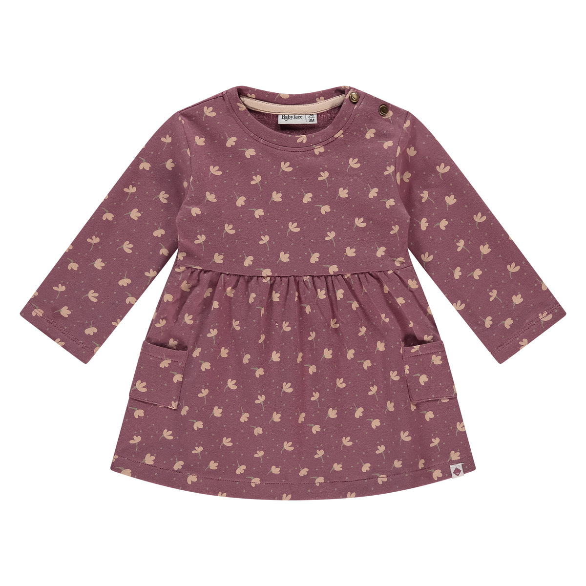 Jerseykleid mit Blumen - burgundy