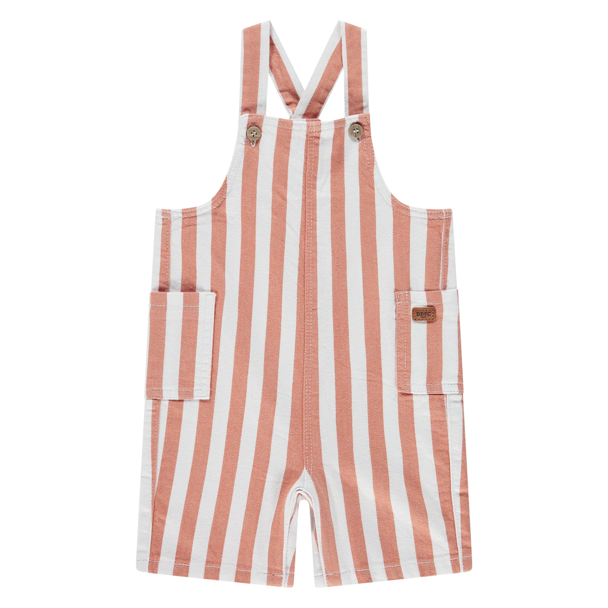Latzhose gestreift - orange/beige