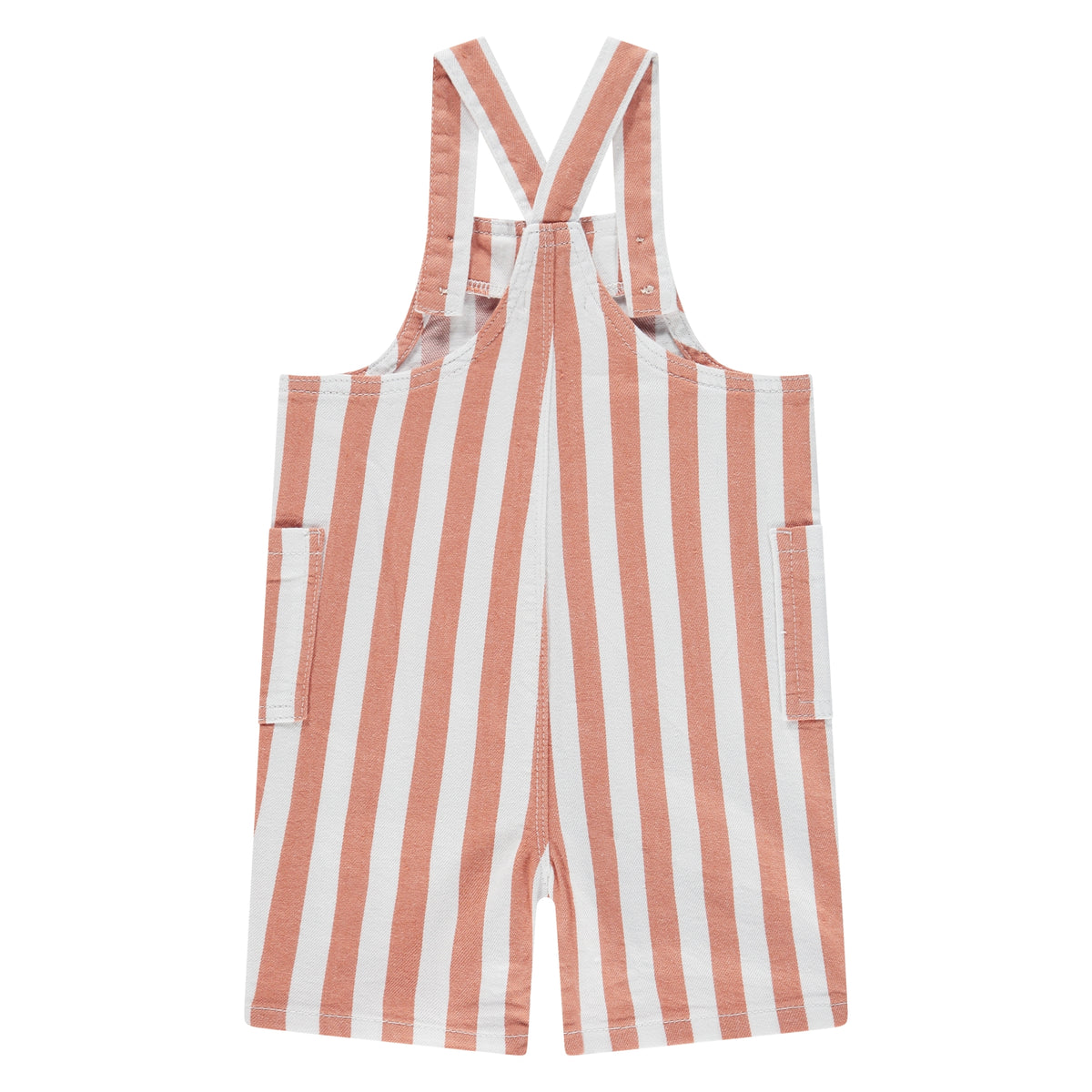 Latzhose gestreift - orange/beige