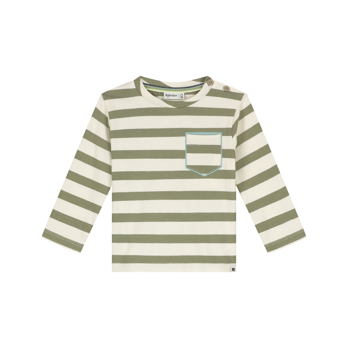 Longsleeve gestreift - beige/grün