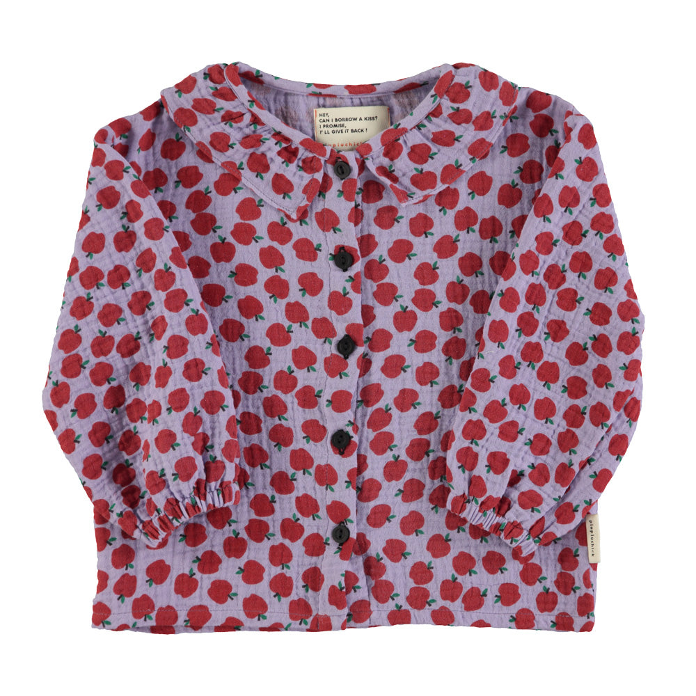 Rundhals Bluse | lilac-apple