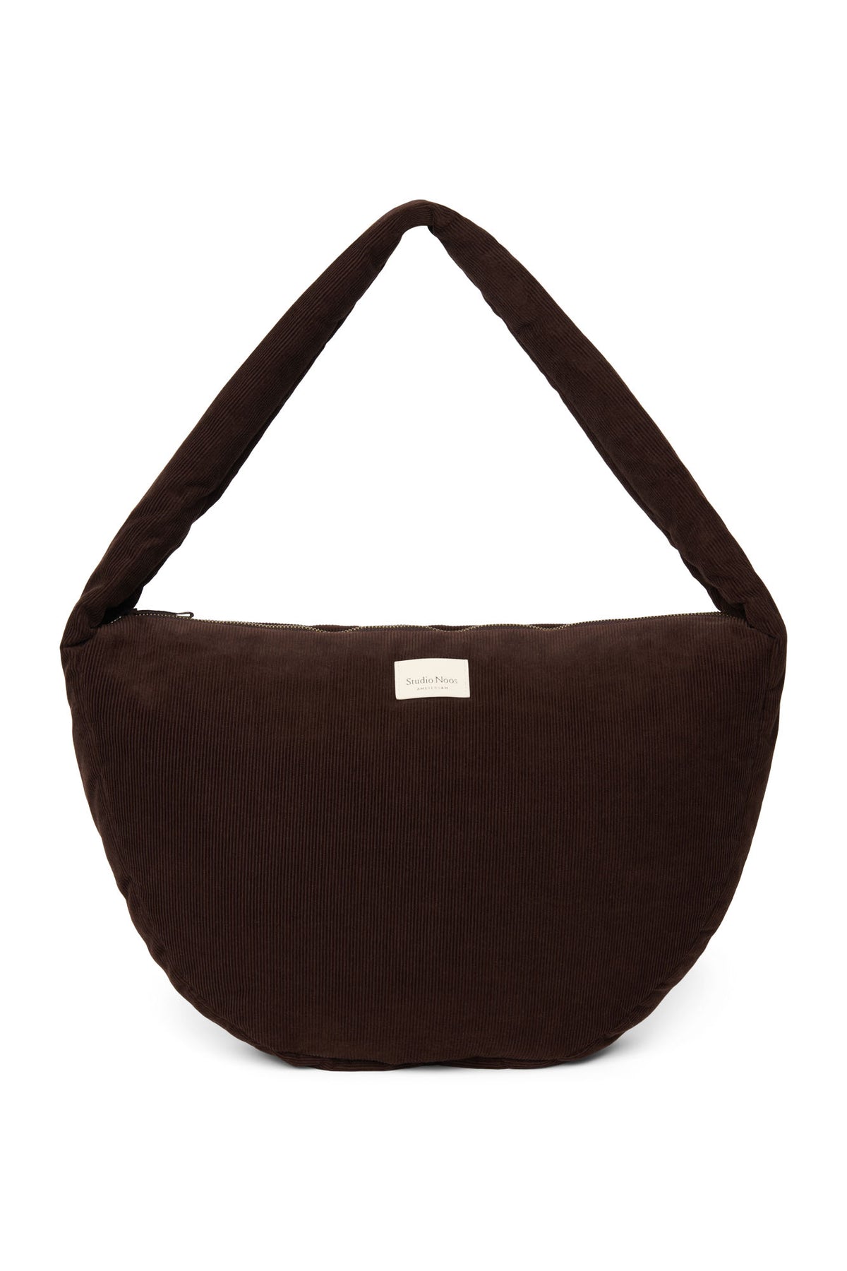 Rib Puﬀy Cross Body Bag - Dark Brown