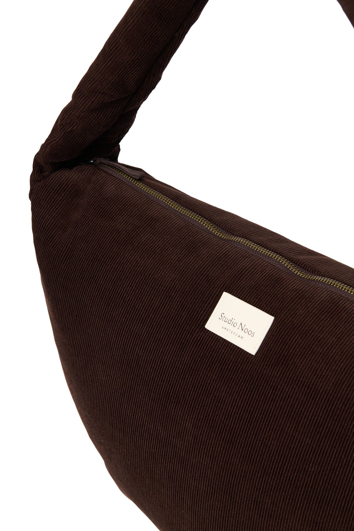 Rib Puﬀy Cross Body Bag - Dark Brown