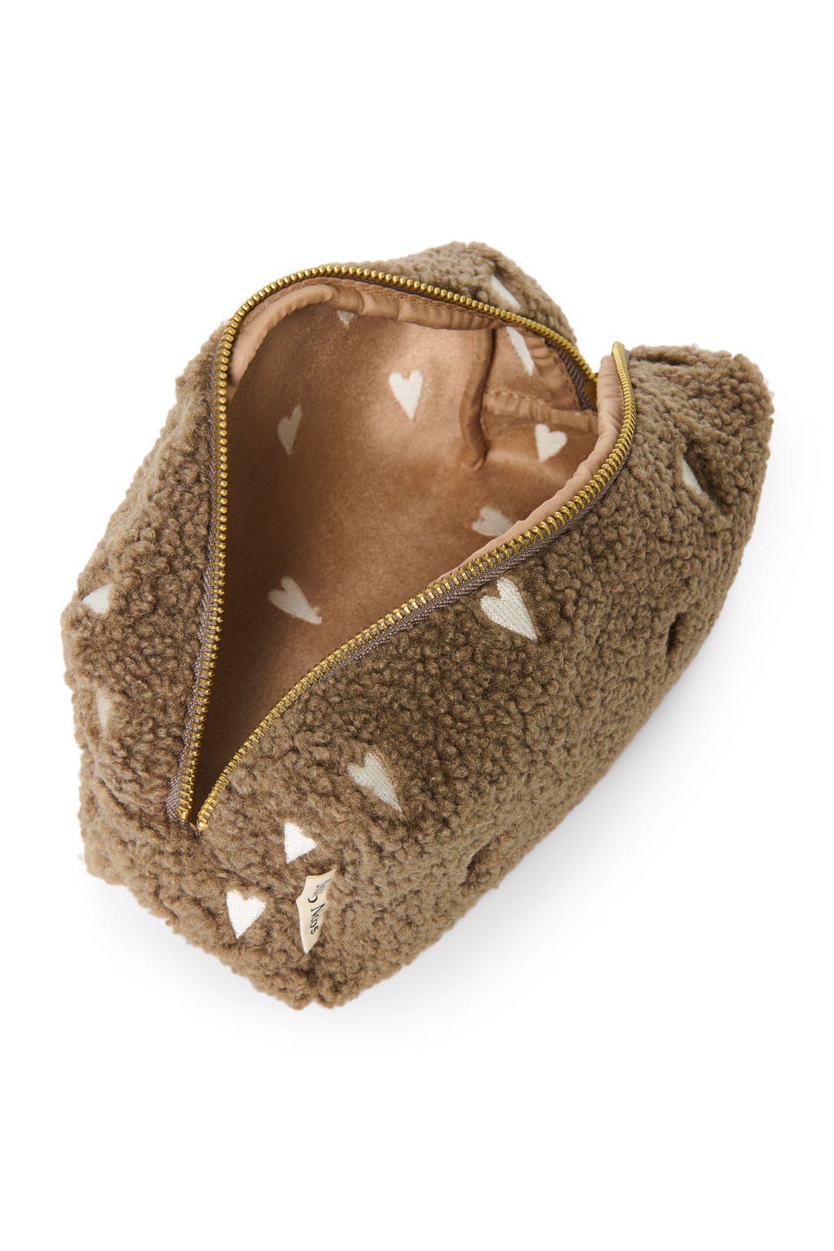 Teddy Hearts Pouch - Braun