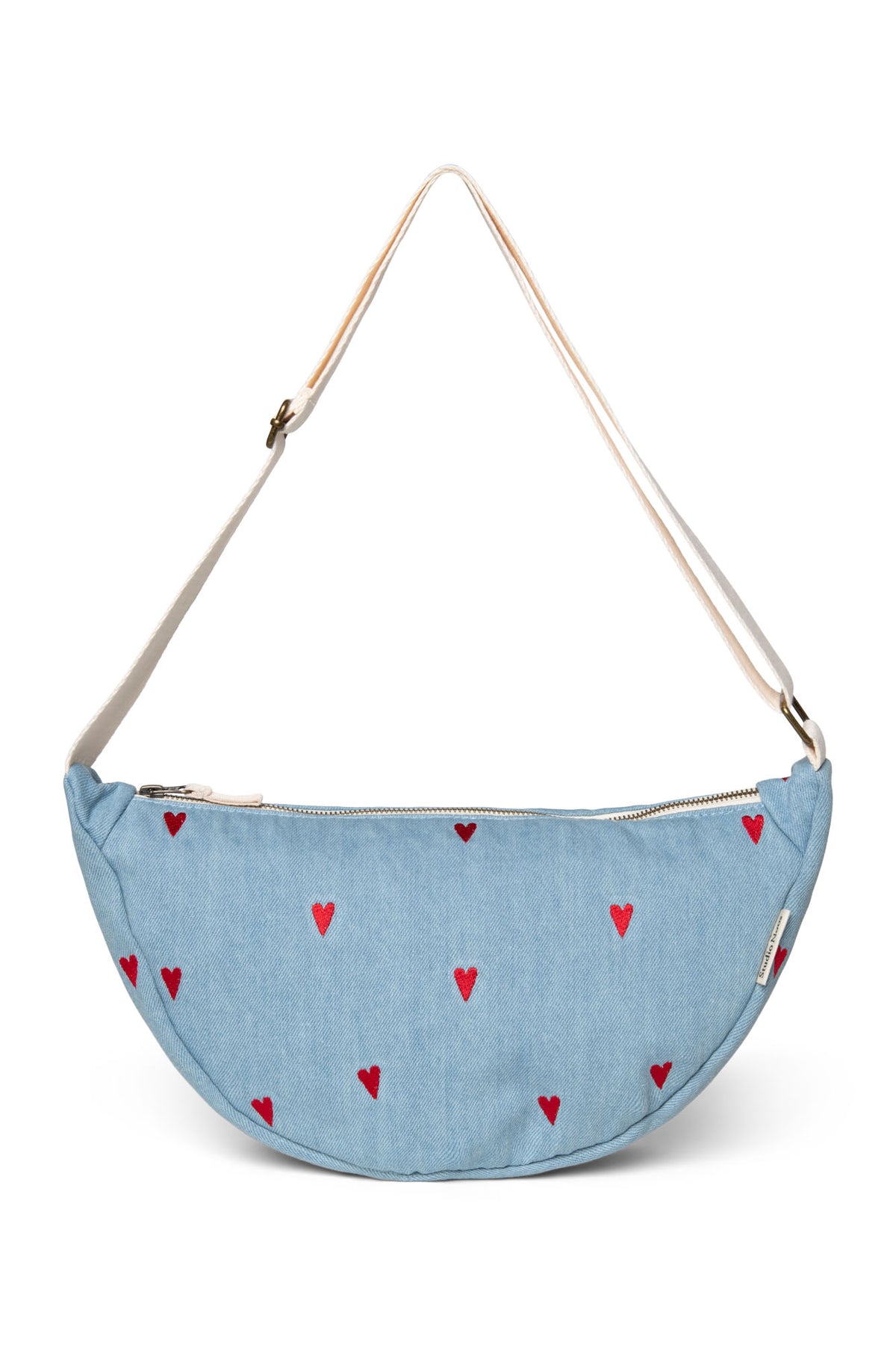 Denim Adult Fanny Pack - Blue Hearts