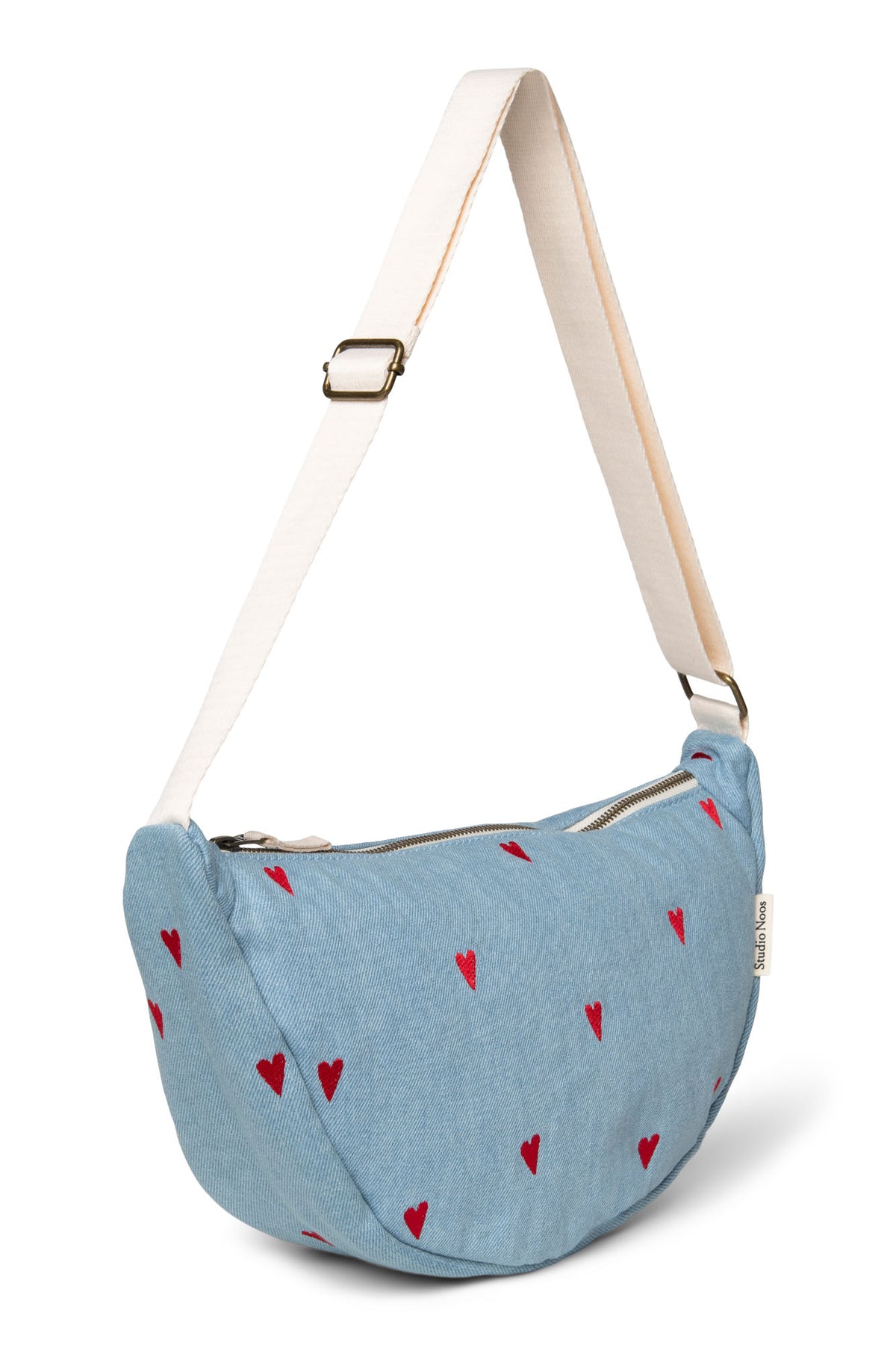 Denim Adult Fanny Pack - Blue Hearts