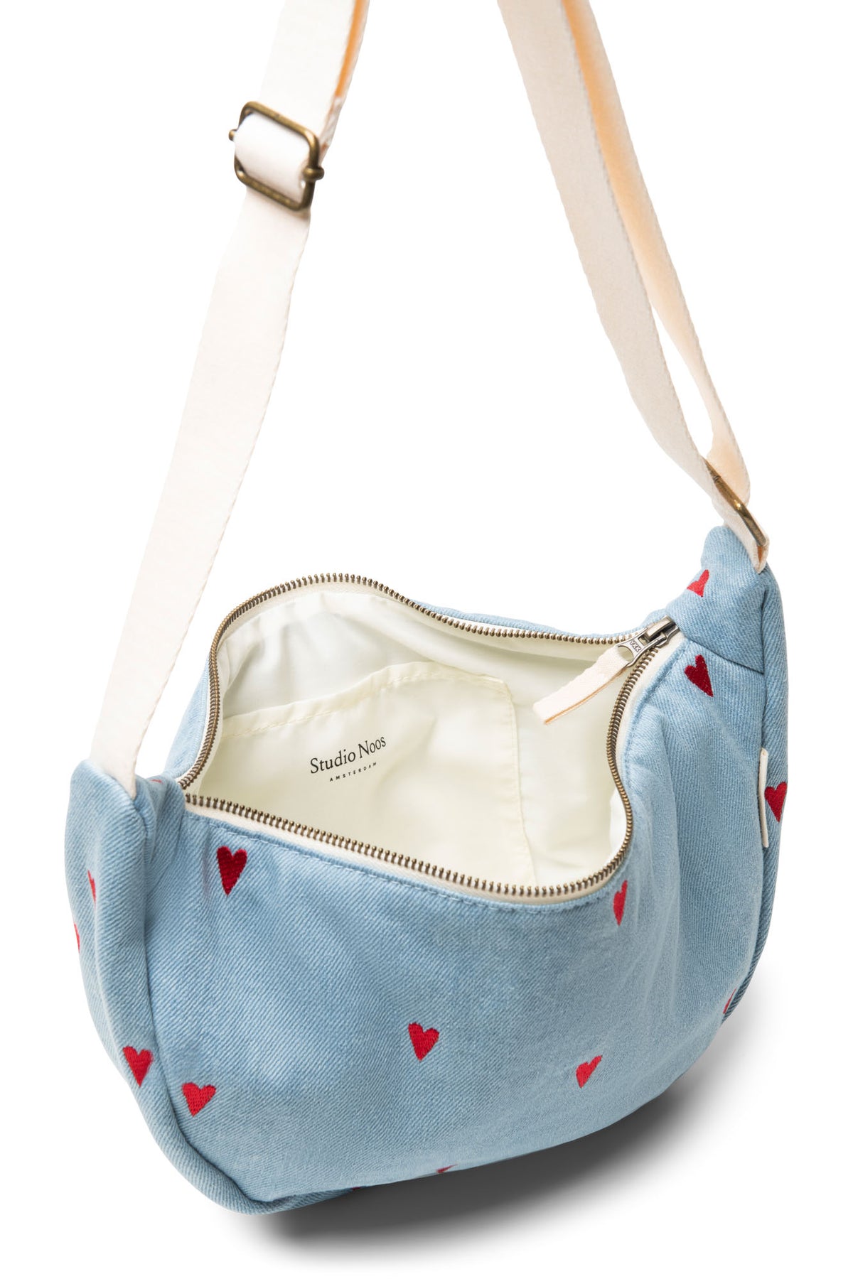 Denim Adult Fanny Pack - Blue Hearts