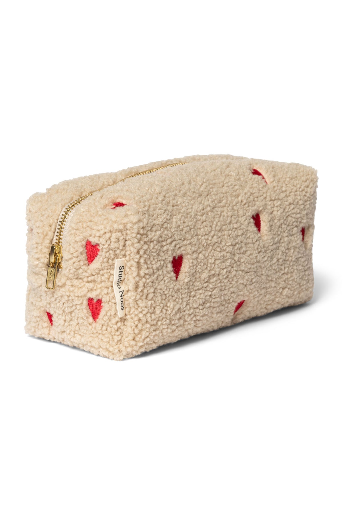 Teddy Hearts Pouch - Ecru