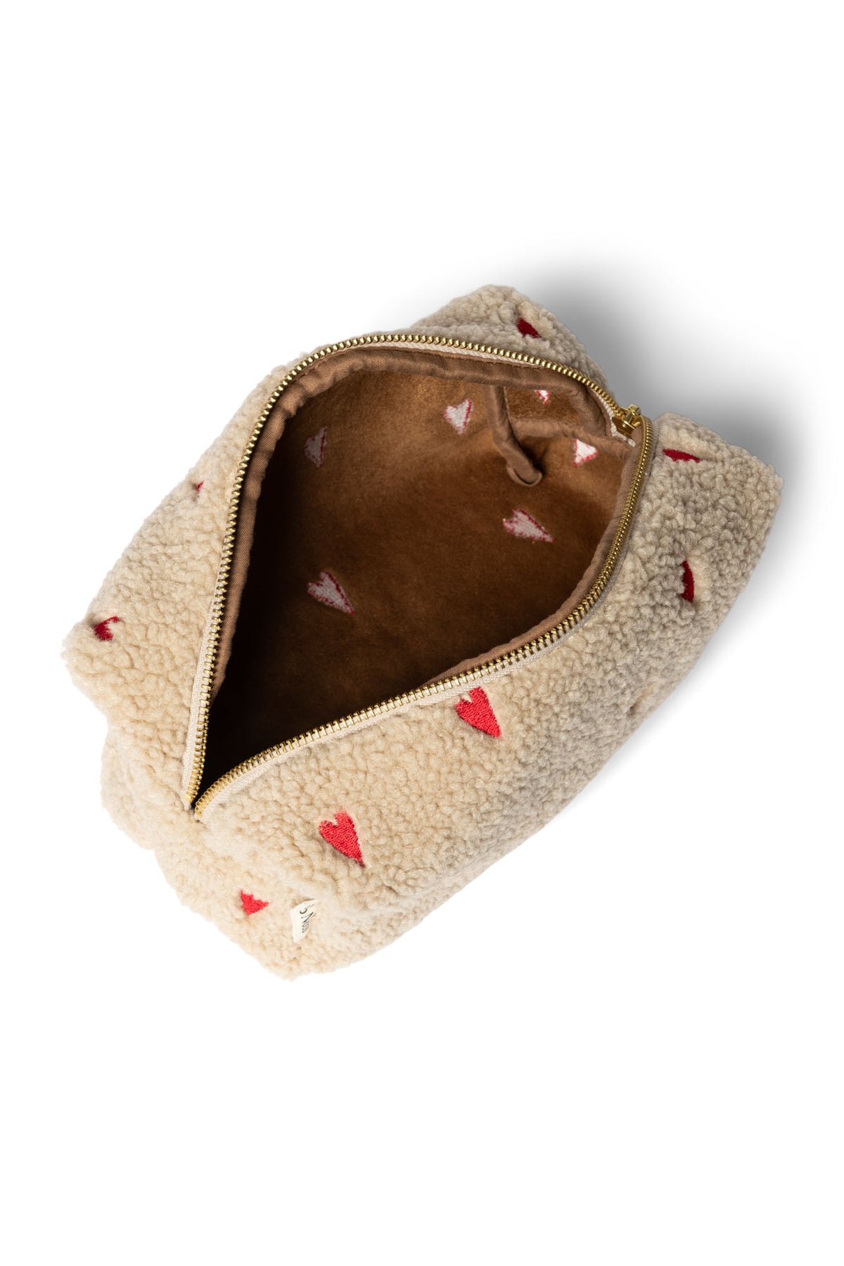 Teddy Hearts Pouch - Ecru
