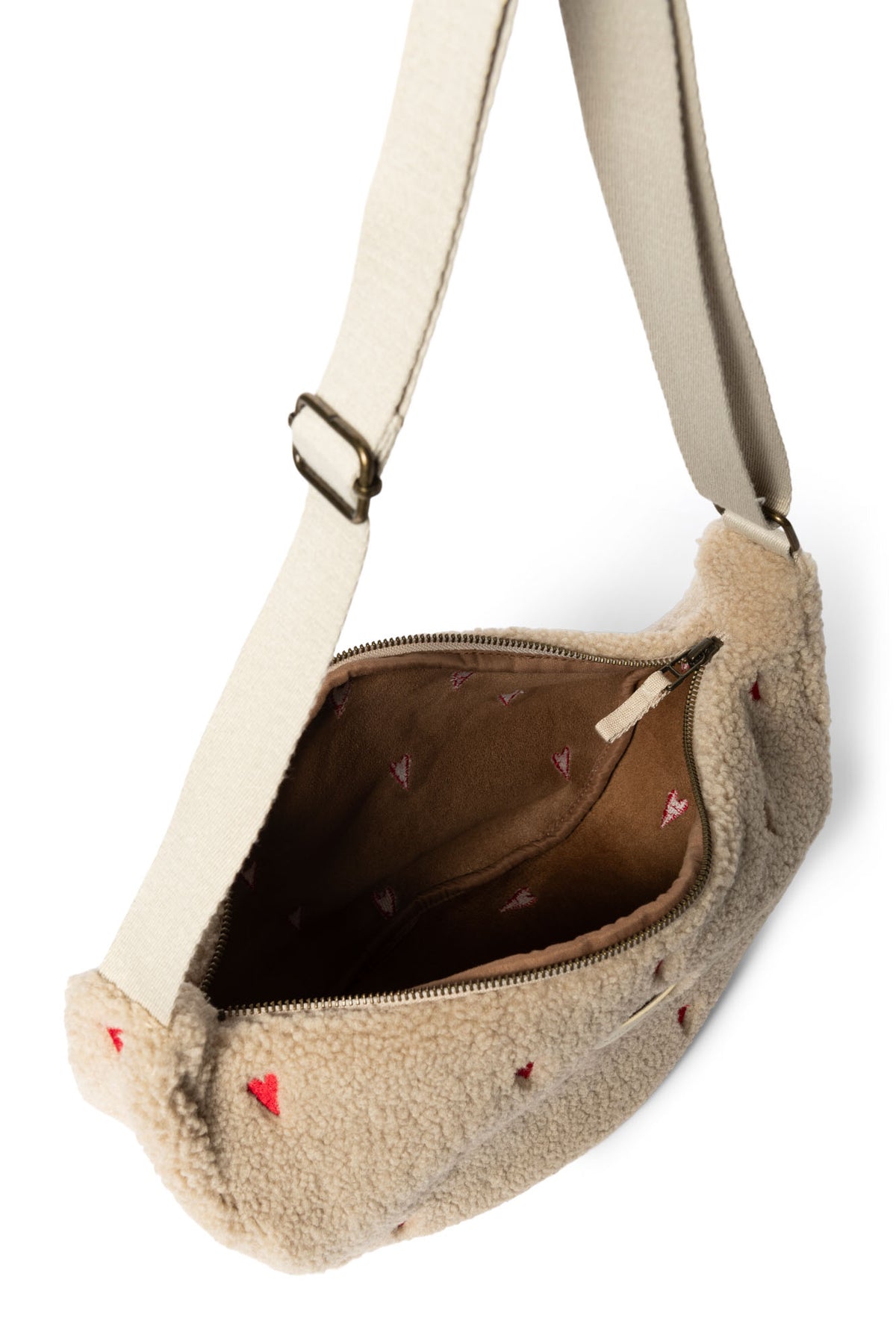 Teddy Hearts Adult Fanny Pack - Ecru