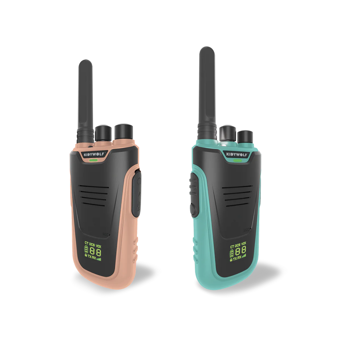 Walkie -Talkies mit Taschenlampe -. hellblau/rosa