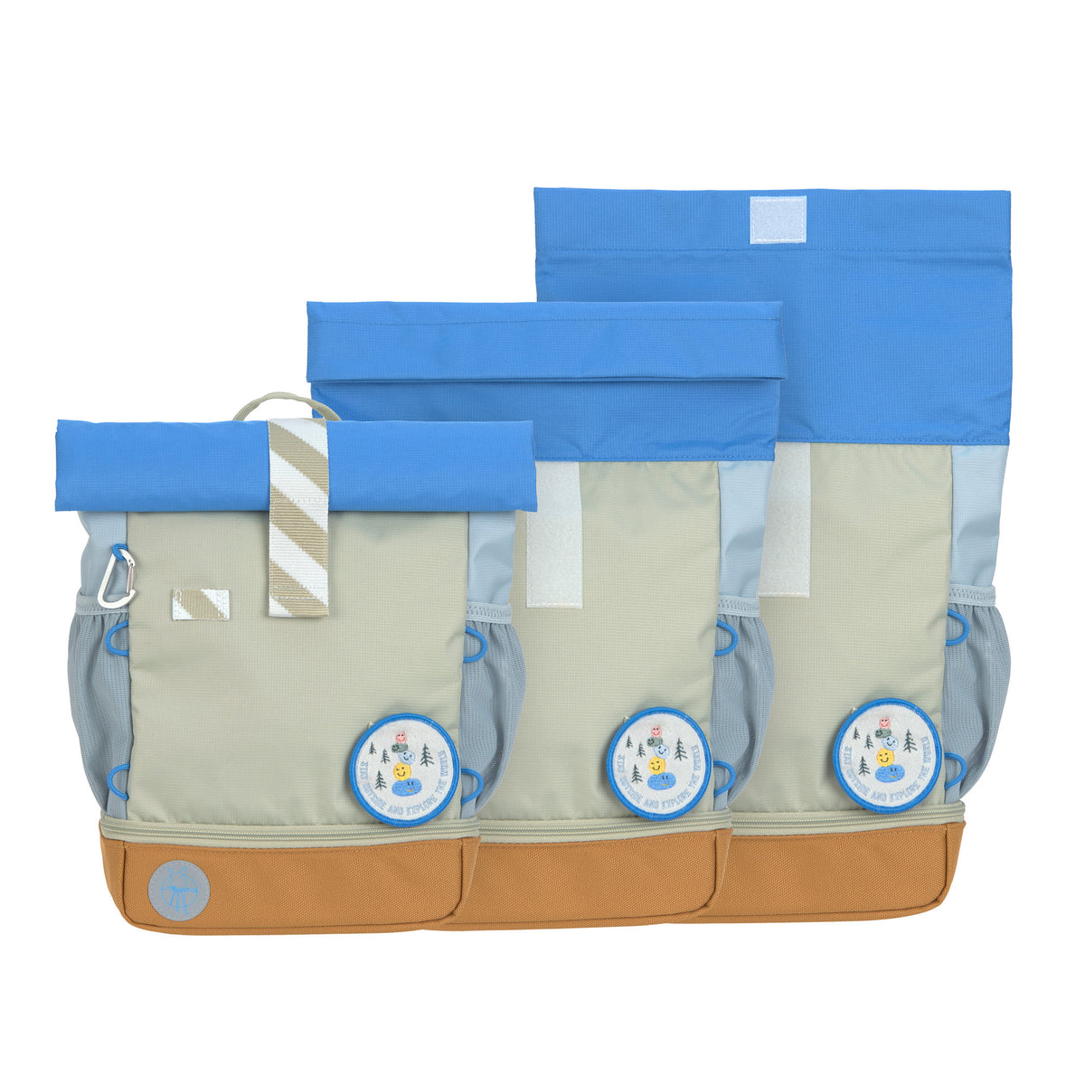 Kindergartenrucksack Rolltop Medium - Sunny Explorer, Grün Blau