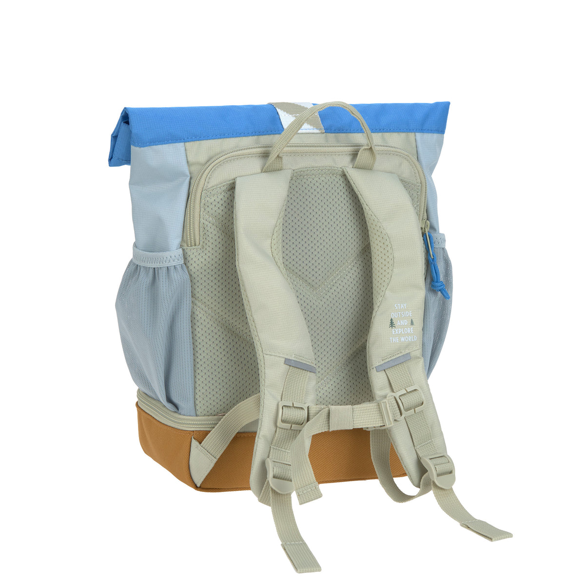 Kindergartenrucksack Rolltop Medium - Sunny Explorer, Grün Blau