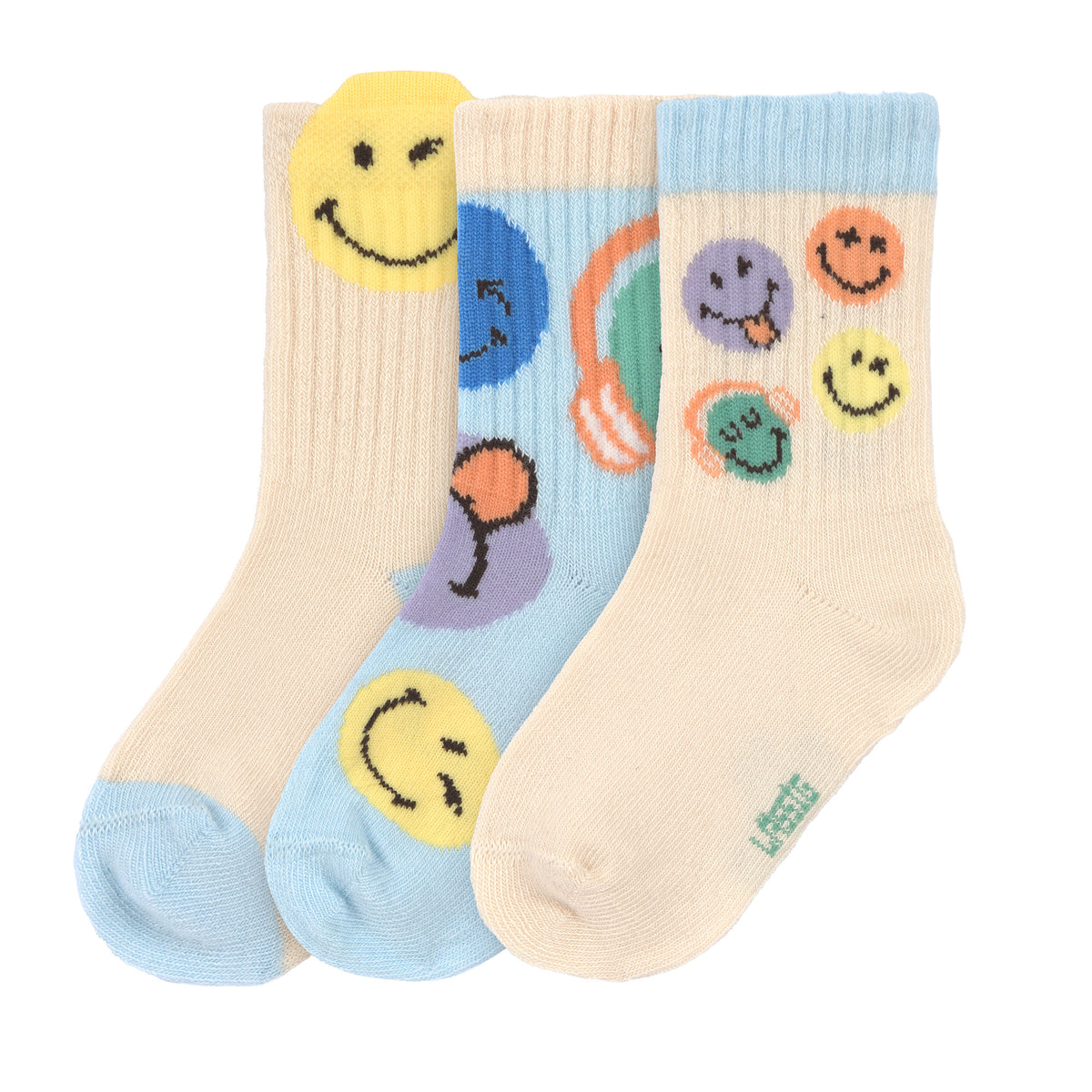 3er Pack Smiley - Blau