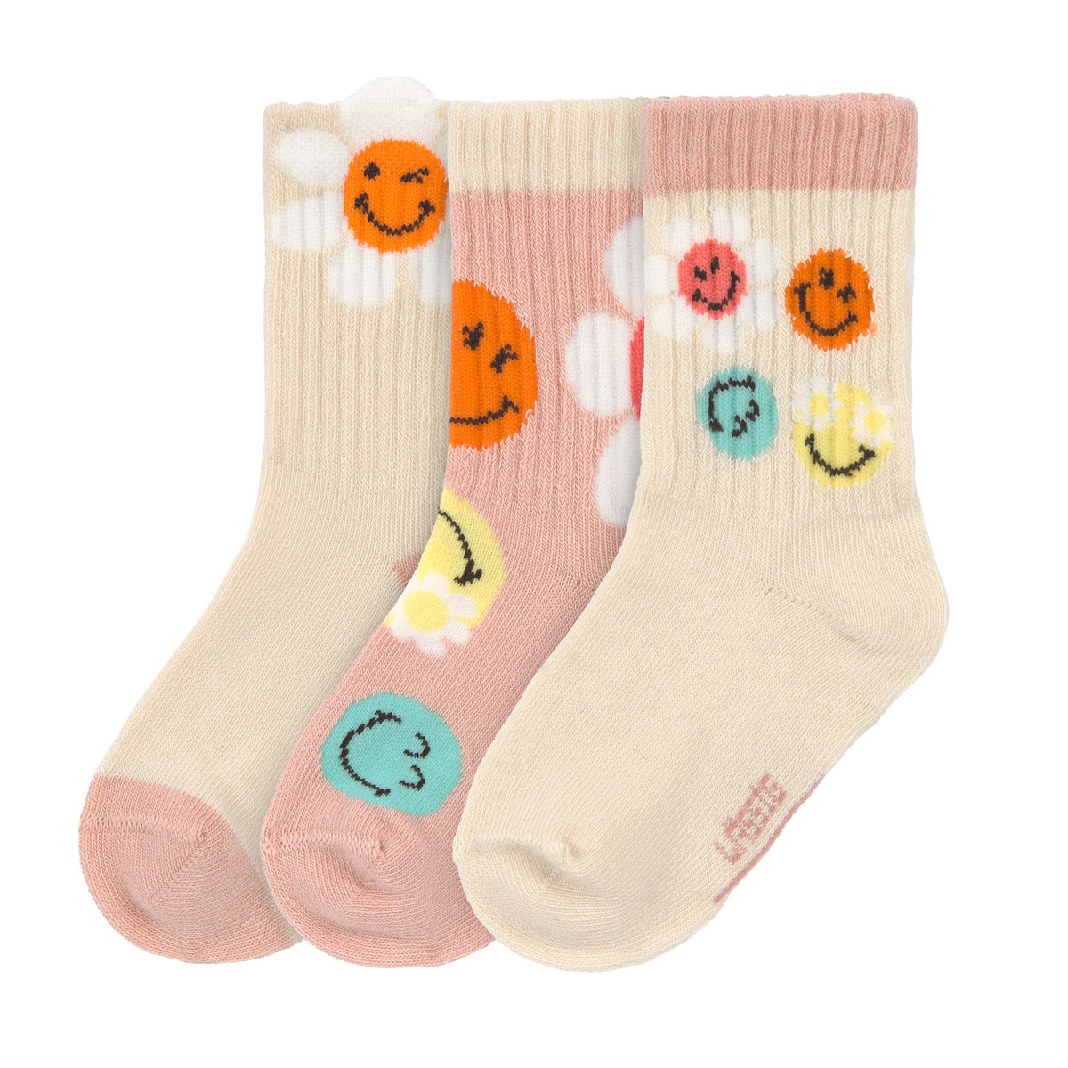 3er Pack Smiley - Rosa