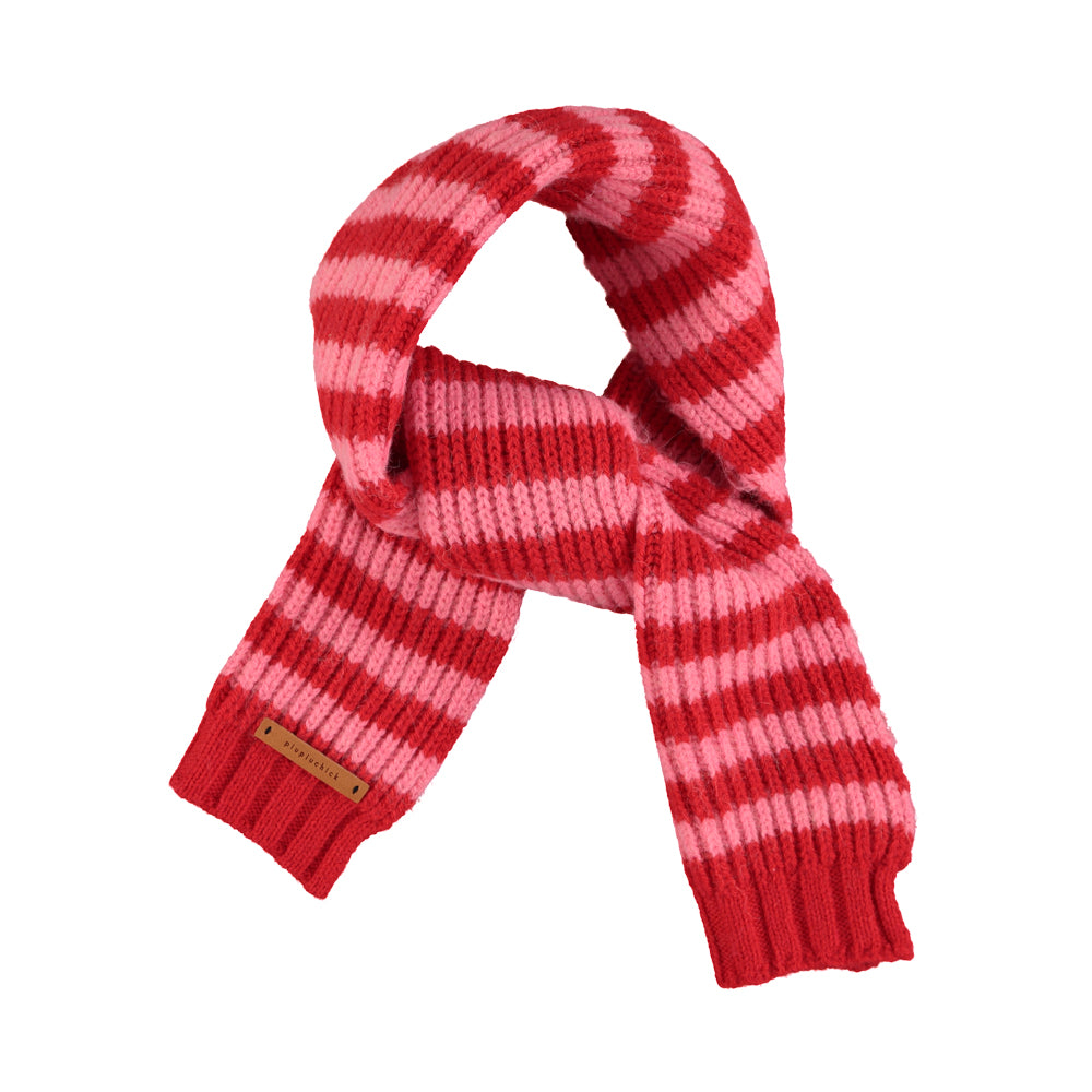 Gestrickter Schal | Red &amp; pink stripes