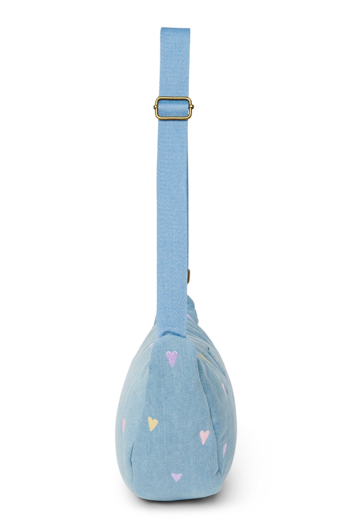 Denim Adult Fanny Pack - Hearts Light Blue
