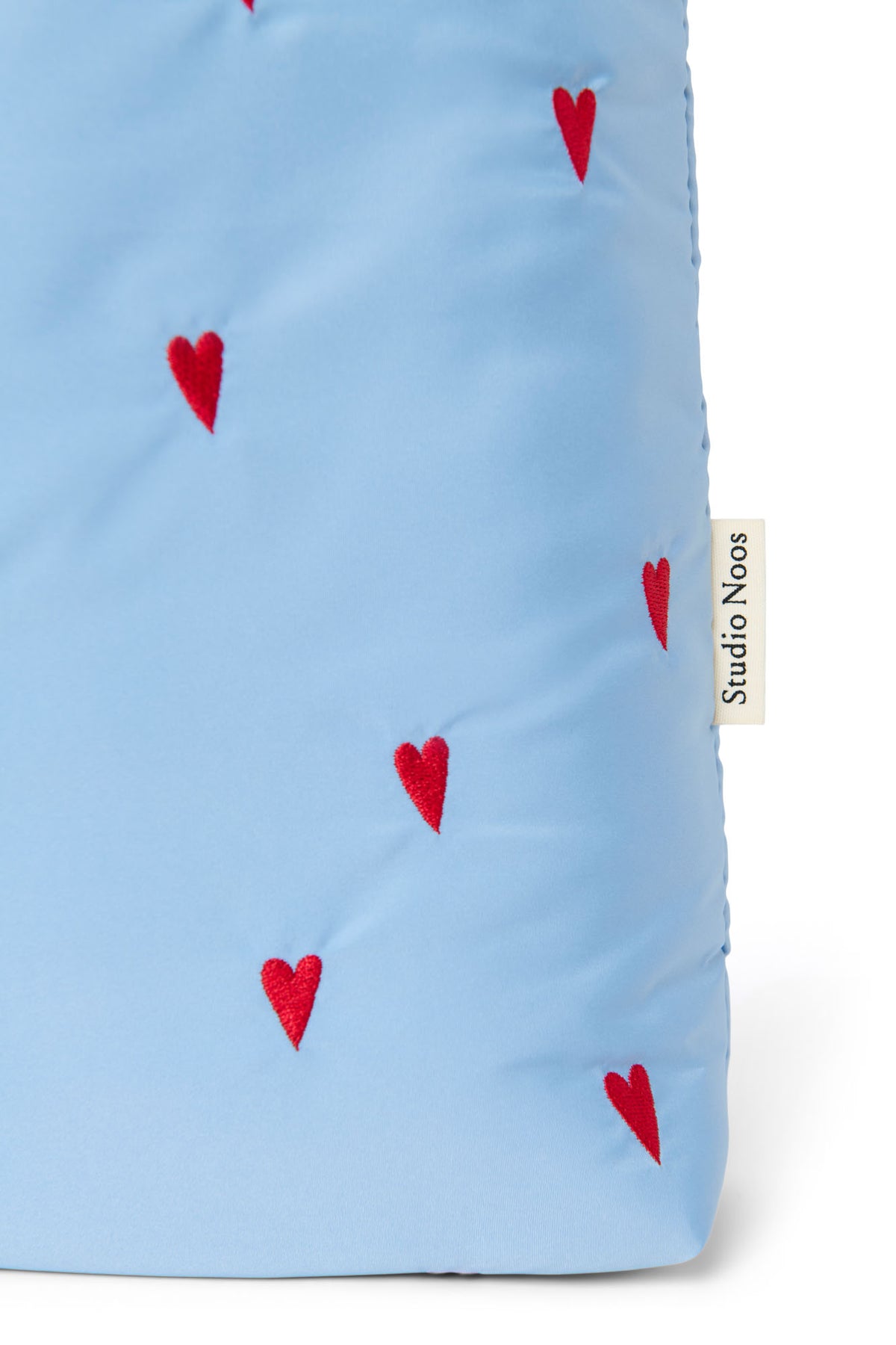 Puffy Mom Bag - Light blue hearts