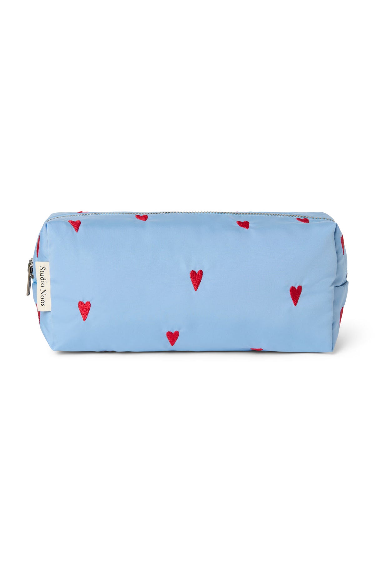 Puffy Pouch - Light blue hearts