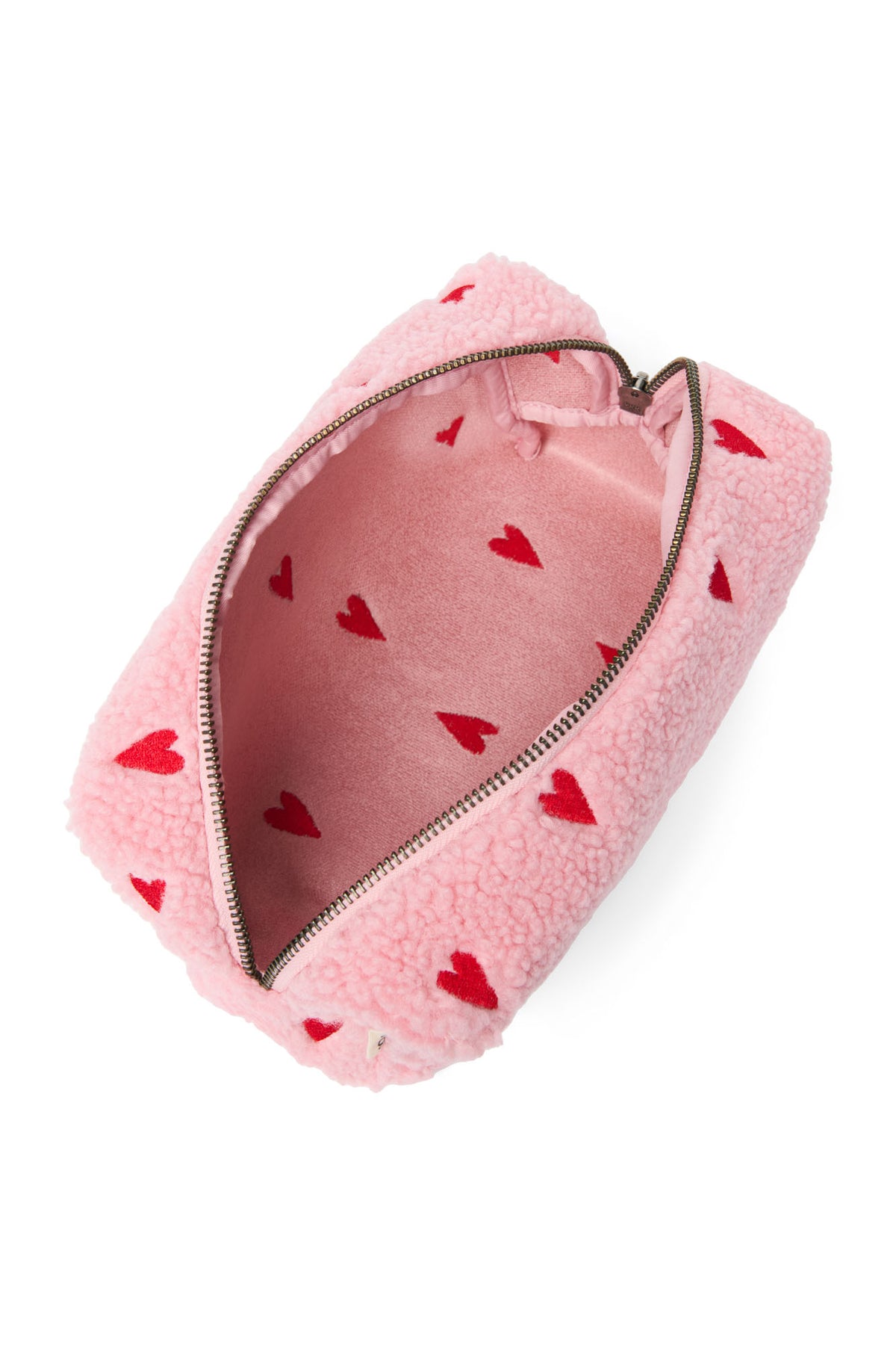Teddy Pouch - Hearts Light Pink